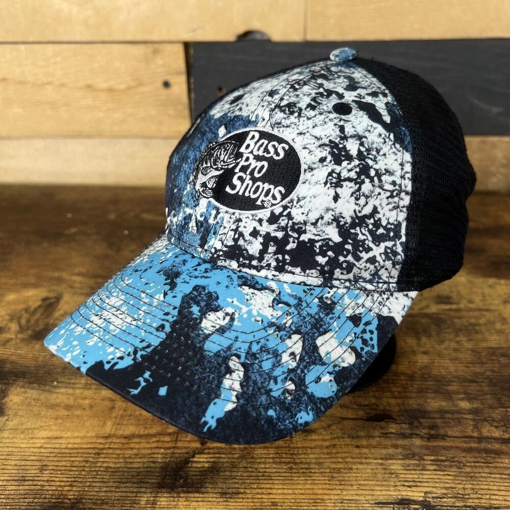 Bass Pro Shops Water Camouflage Trucker SnapBack Adjustable Hat Baseball Cap
